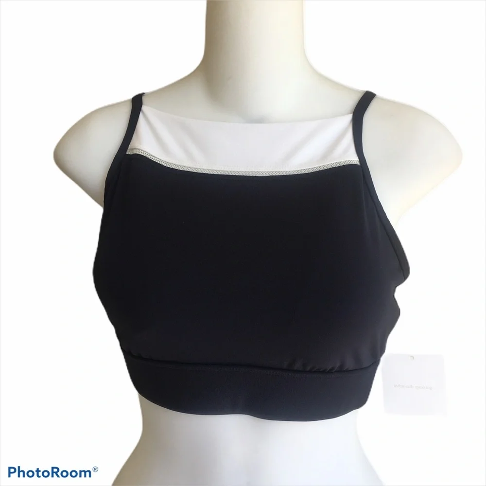 Kate Spade New York Navy White Colorblock Sports Bra Tank Size Small NWT
